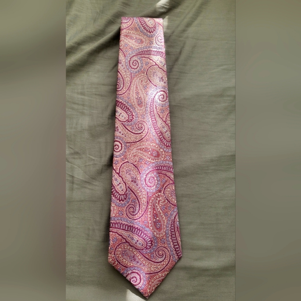 MEN'S Tasso Elba Pink Paisley Silk Tie